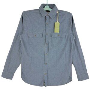 Mutual Weave Men's Long Sleeve‎ Flap Pockets Collared Blue Shirt Size Small NWT